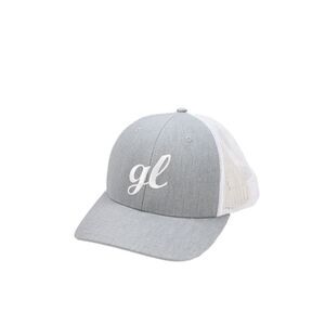 Goodlife Mens Gray White Canvas Mesh GL Logo Baseball Cap Hat One Size
